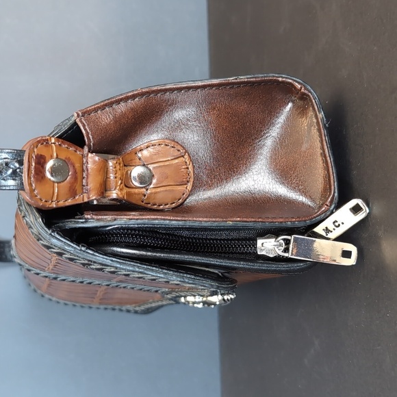 Vintage Brown /Black Faux Snakeskin Leather Marc Chantal MC Shoulder Bag. - Picture 5 of 16